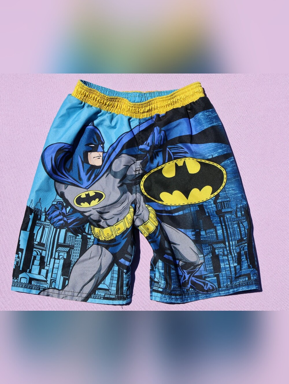 2018 DC Comics Batman Logo Gotham City 4T Boys Swim Trunks